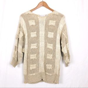 Vintage Weathervane Oversized Linen/Cotton Boho Sweater